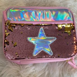 Sparkly pink sequin star lunchbox